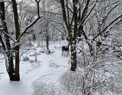 Winterlandschaft in unserem Garten